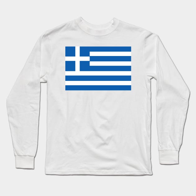 Flag of Greece Long Sleeve T-Shirt by COUNTRY FLAGS